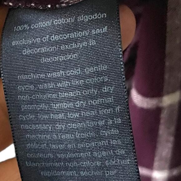 Tommy Hilfiger Women's Purple Long Sleeve Plaid Collared Button Front Top Blouse - Picture 5 of 11